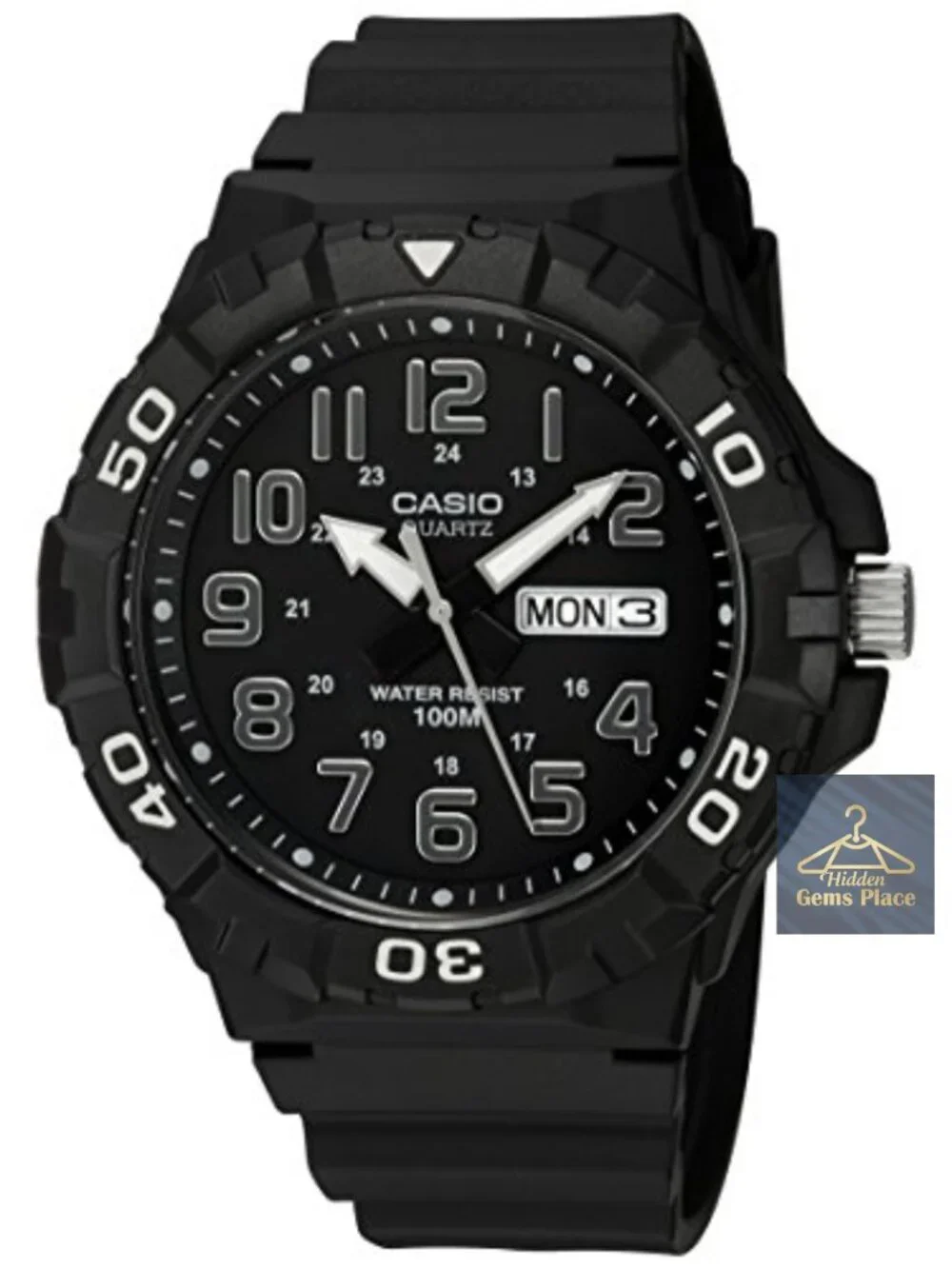 Casio Mens Diver Style Analog Watch 100m Water Resistant Date Display Quartz